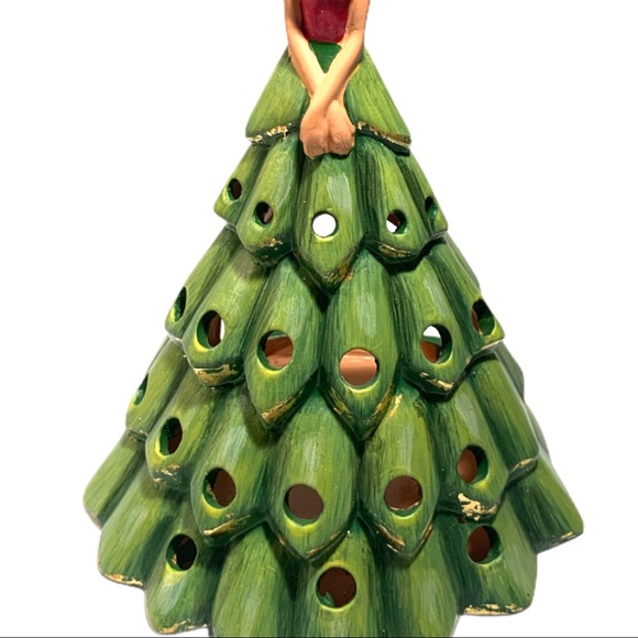 NWT Christmas Ceramic Candle Light Decoration Women in Dress Figurine Decor - Picture 3 of 8